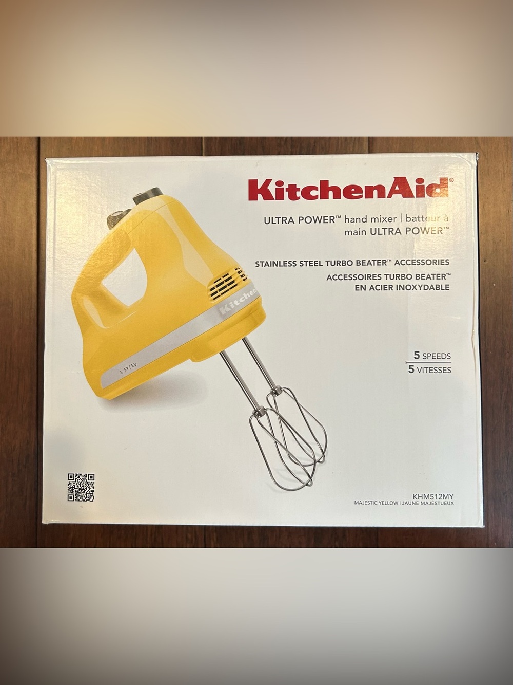 KitchenAid “Majestic Yellow” Ultra Power Hand Mixer with Stainless Turbo Beaters